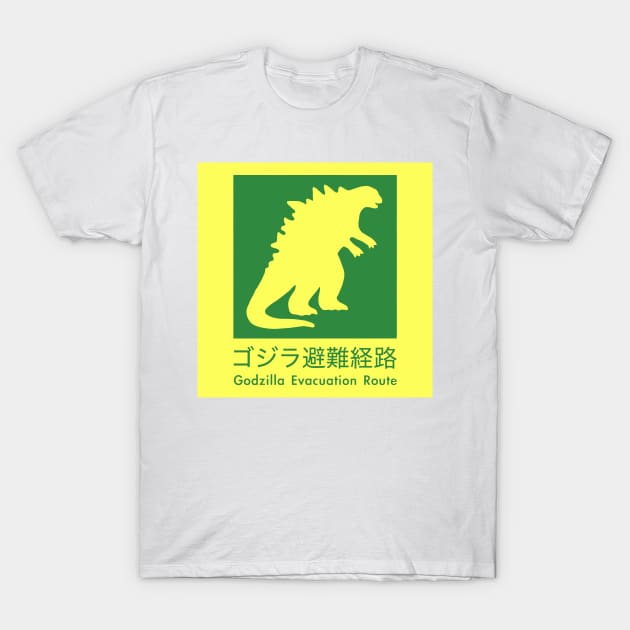 Godzilla Evacuation Route T-Shirt by Surton Design